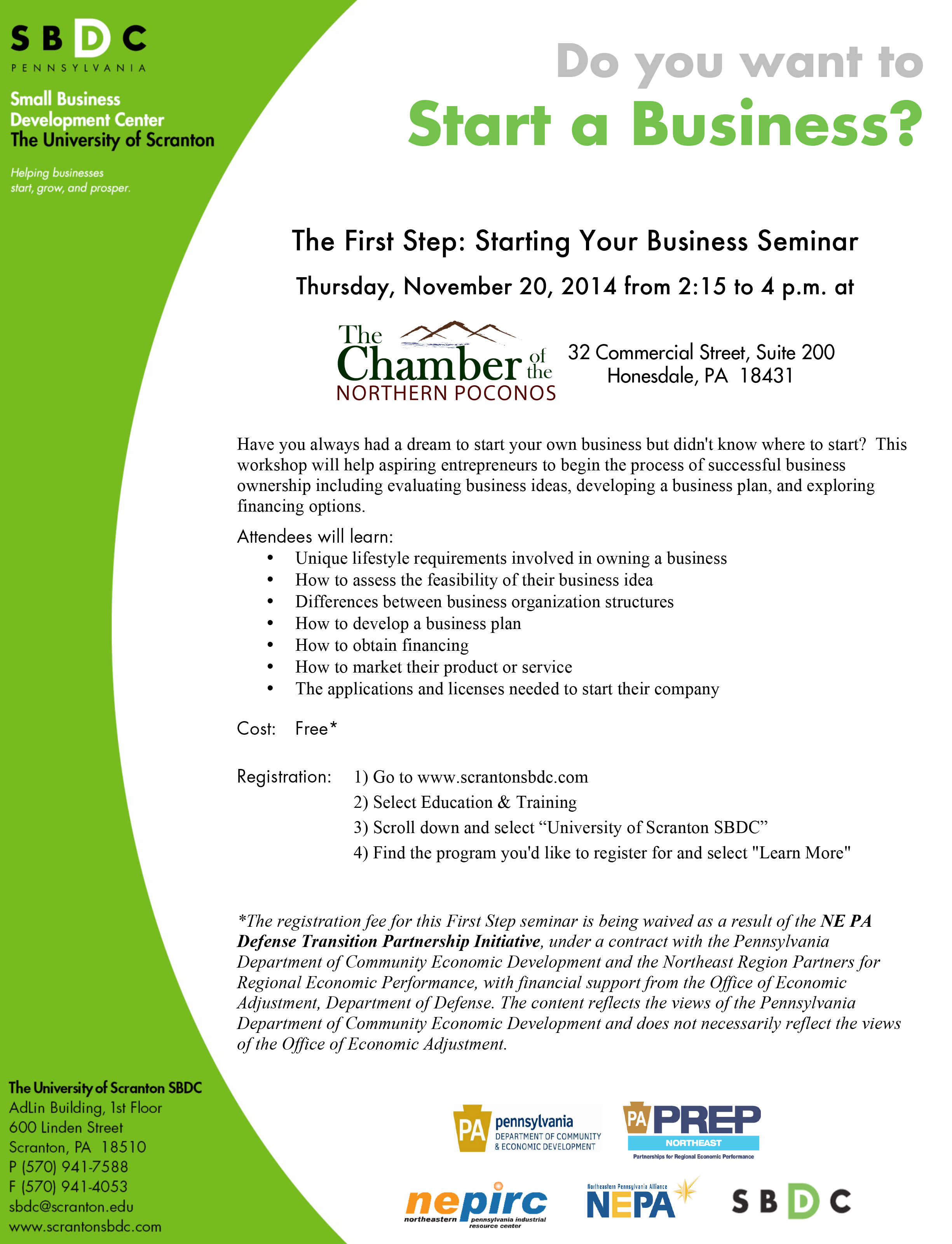 stating a business seminar Honesdale